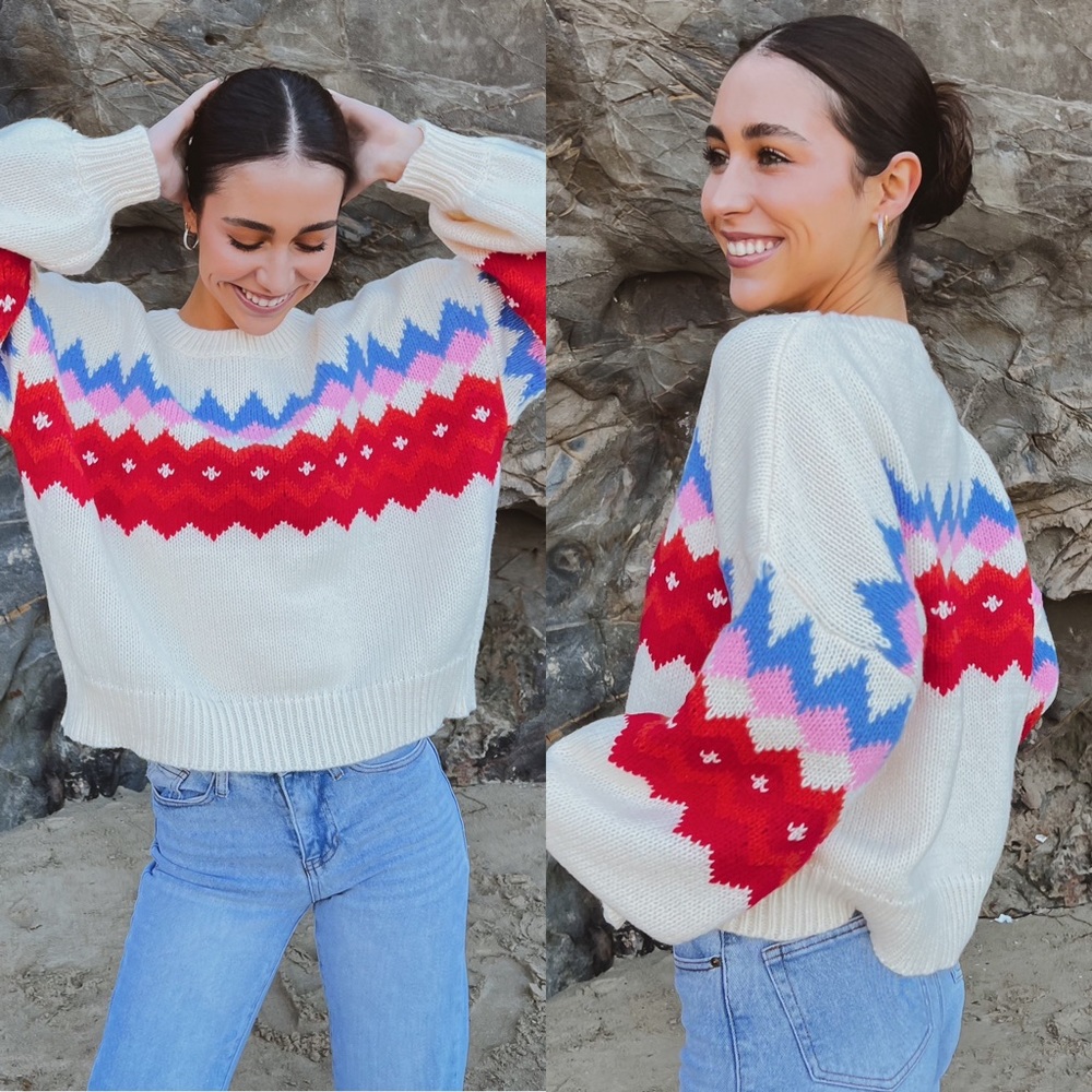 chevron knit holiday sweater